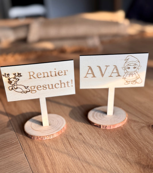 Kleine, süße Wichtel-Schilder - perfekt für die Weihnachtszeit