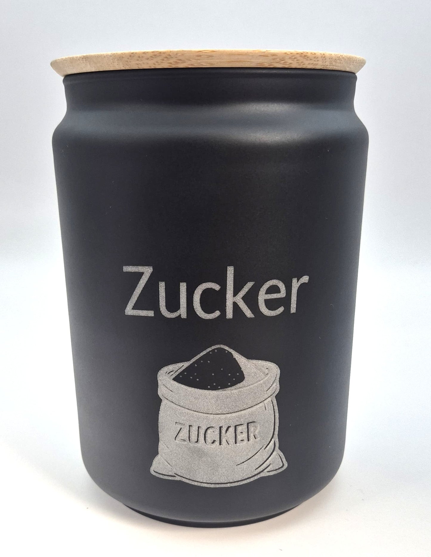 Glasbehälter 1L Schwarz Zuckerdose mit Deckel