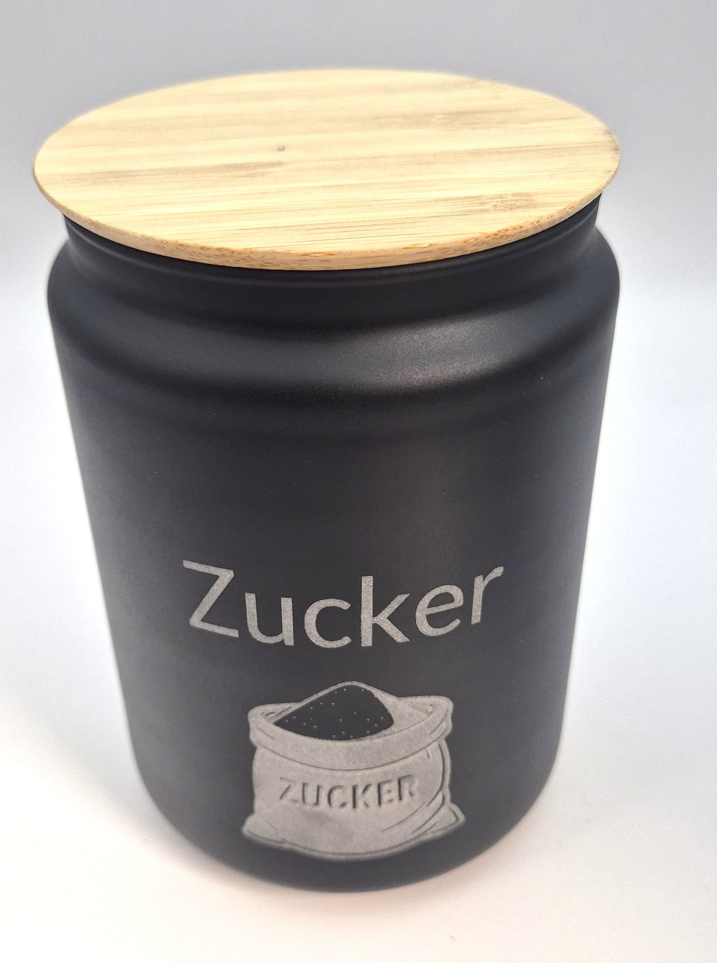 Glasbehälter 1L Schwarz Zuckerdose mit Deckel