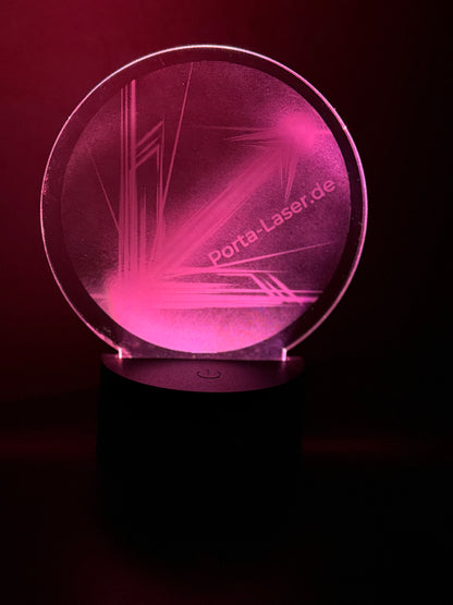 Personalisiertes LED-Nachtlicht aus Acryl – Deine Fotogravur & Wunschtext