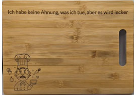 Schneidbrett Bambus 35x25 cm – großes Holzbrett mit Gravur personalisiert